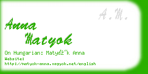 anna matyok business card